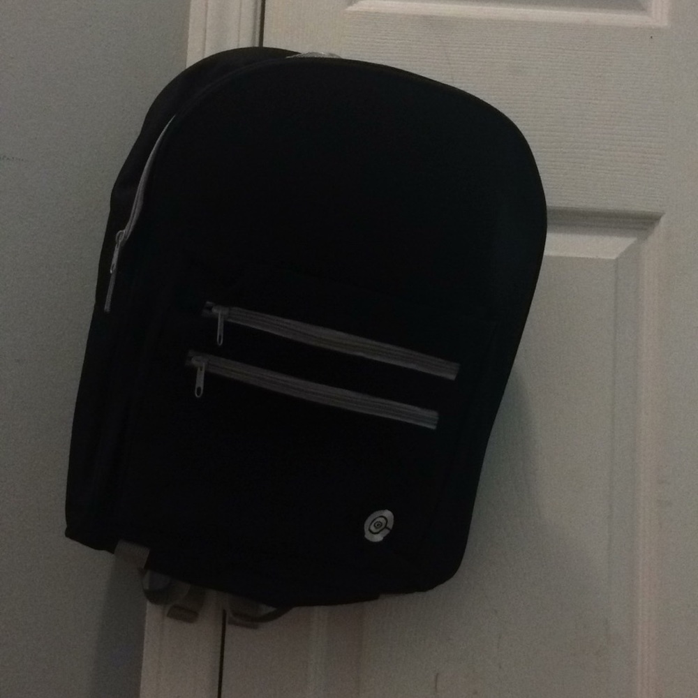 16 inch midnight black classic book bag